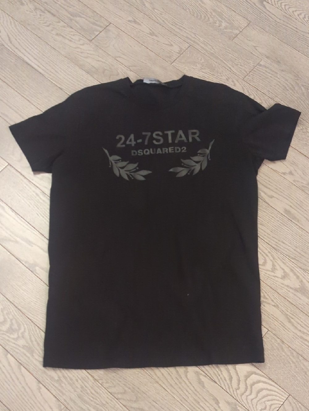 DSQUARED2 Black 24-7STAR Logo Short Sleeve Slim Fit  Tee - Large Great Condition